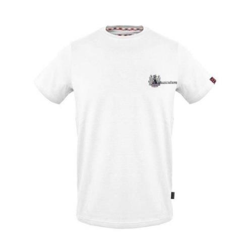 Aquascutum Bomull T-shirt med Logo Print White, Herr