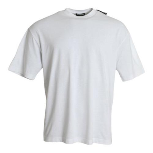 Balenciaga Vit Bomull Jersey Rund Hals T-shirt White, Herr