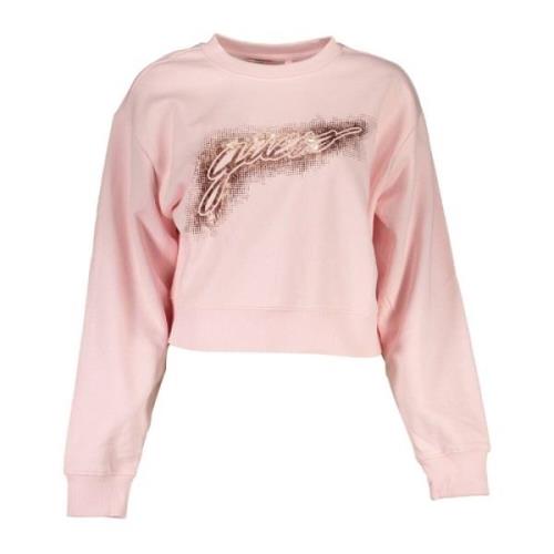 Guess Stiligt Rosa Ekologiskt Bomullsweatshirt Pink, Dam