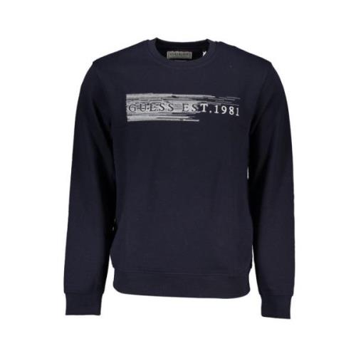 Guess Blå Broderad Sweatshirt Blue, Herr