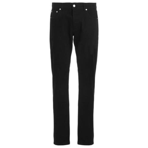 Alexander McQueen Svarta Jeans med Logostickning Black, Herr