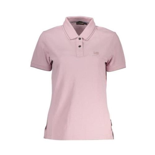 Napapijri Stilren Rosa Polo med Kontrastdetaljer Pink, Dam