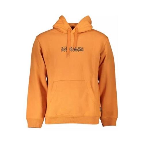 Napapijri Orange Hoodie Komfort Stil Orange, Herr