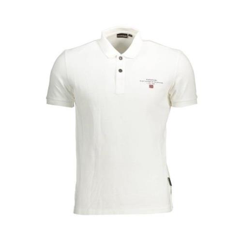 Napapijri Elegant vit broderad polotröja White, Herr