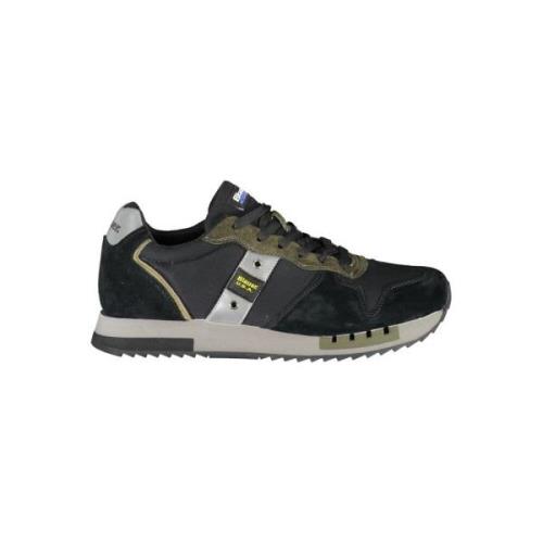 Blauer Svarta sportsneakers med kontrasterande accenter Black, Herr