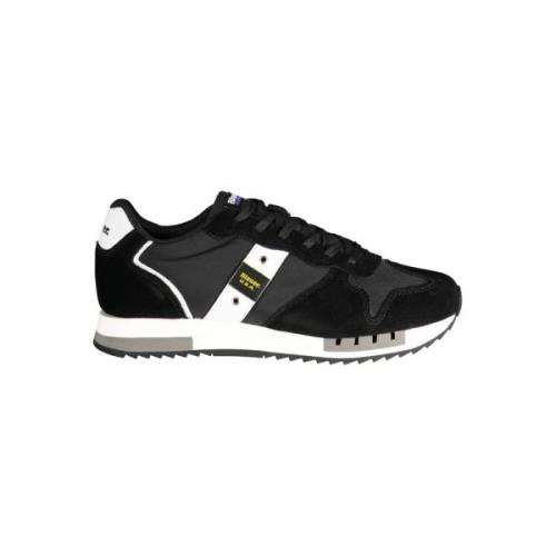 Blauer Svart Polyester Sneaker med Kontrastdetaljer Black, Herr