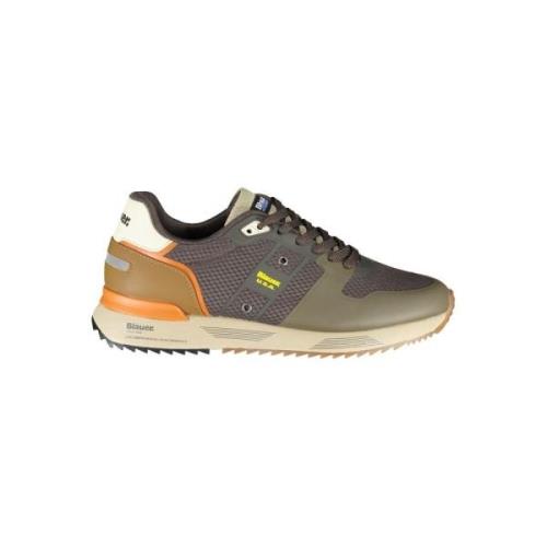 Blauer Elegant kontrast sneakers Multicolor, Herr