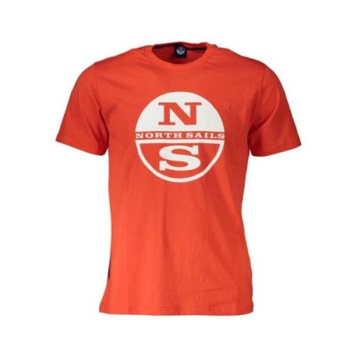 North Sails Röd Bomull T-shirt med Nautisk Charm Red, Herr