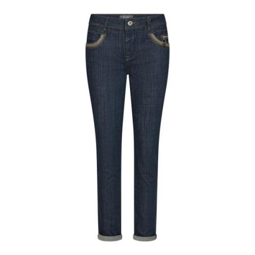 MOS Mosh Broderade Blå Jeans Blue, Dam