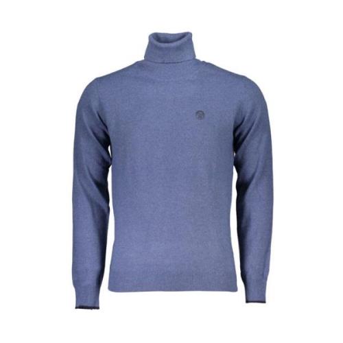 North Sails Elegant Blå Turtlenecktröja med Broderi Blue, Herr