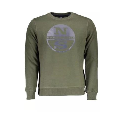 North Sails Tryckt Sweatshirt med Mysig Rund Hals Green, Herr