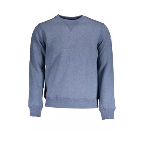 North Sails Blå Rundhals Sweatshirt med Applikation Blue, Herr