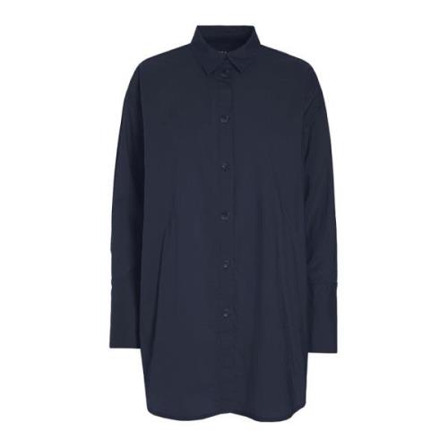 Bitte Kai Rand Mörk Midnatt Oversized Bomullsskjorta Blue, Dam