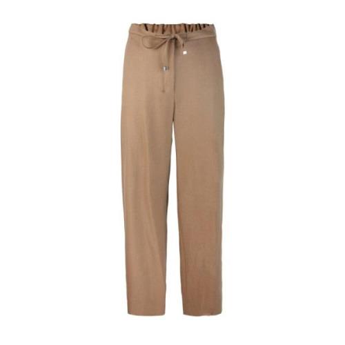 Max Mara Studio Bruna ullbyxor Regular Fit Elastisk midja Brown, Dam