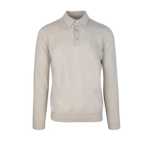 Paolo Pecora Herr Polo Regular Fit Ull Beige, Herr