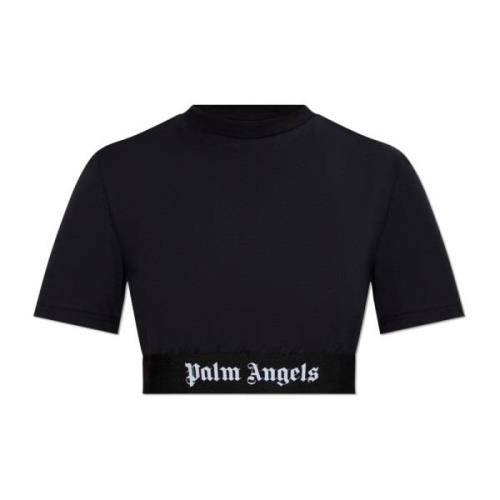 Palm Angels Topp med logotyp Black, Dam