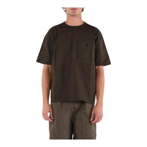 Ten C Bomull T-shirt med Ficka Green, Herr