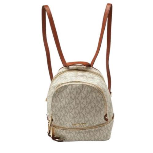 Michael Kors Pre-owned Pre-owned Belagd canvas ryggsckar White, Dam