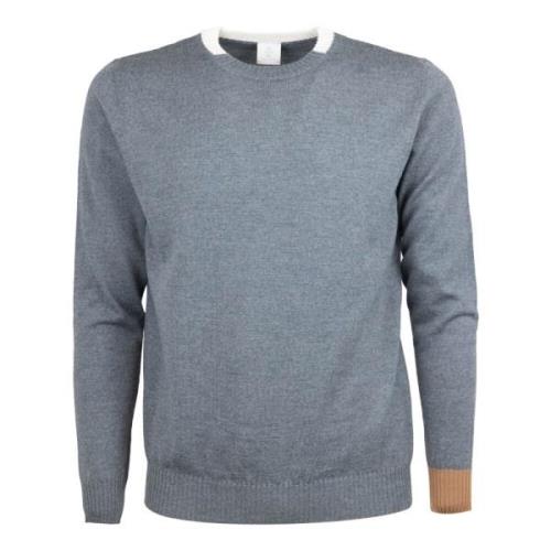 Eleventy Slim Grå Colorblock Tröja Gray, Herr