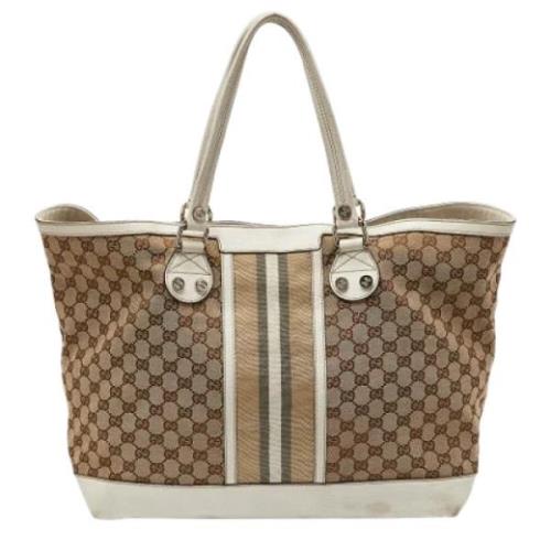 Gucci Vintage Pre-owned Canvas totevskor Beige, Dam