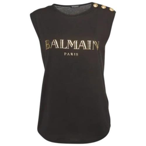 Balmain Pre-owned Pre-owned Bomull toppar Black, Dam