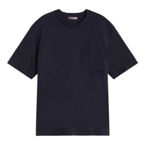 Herno Varm Jersey Stickad Effekt T-shirt Blue, Herr