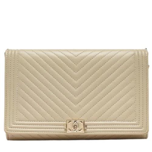 Chanel Vintage Pre-owned Laeder plnbcker Beige, Dam