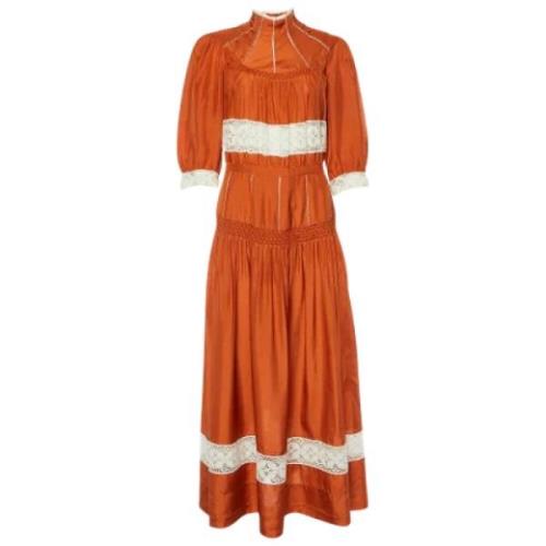 Dior Vintage Pre-owned Silke klnningar Orange, Dam