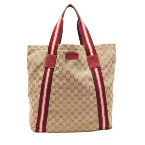 Gucci Vintage Pre-owned Canvas totevskor Beige, Dam