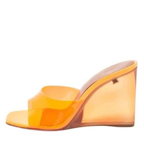 Amina Muaddi Pre-owned Pre-owned Tyg sandaler Orange, Dam