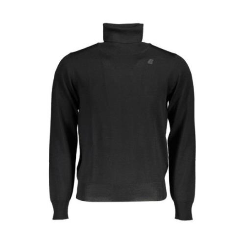 K-Way Ull Turtleneck Tröja med Logo Detalj Black, Herr