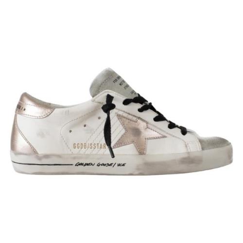 Golden Goose Silverstjärna Rosa Häl Sneakers White, Dam