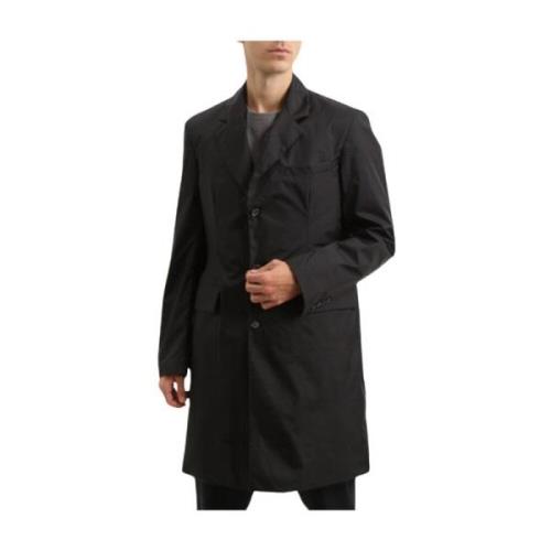 add Lång Svart Vattentät Trenchcoat Black, Herr