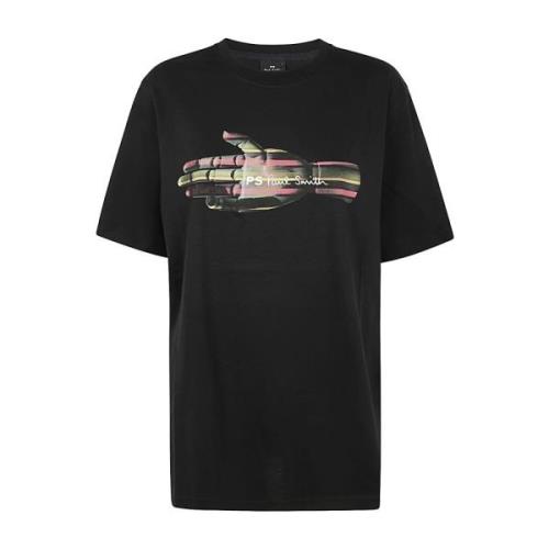 PS By Paul Smith Svart Regular Fit T-shirt Hand Black, Herr