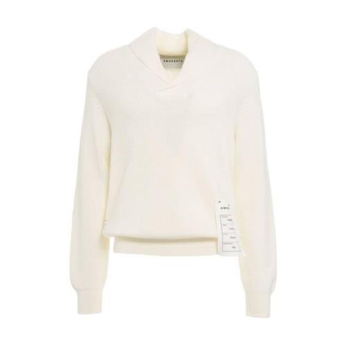 Amaránto Vit Stickad Tröja Aw24 Handtvätt White, Herr