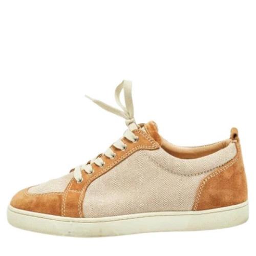 Christian Louboutin Pre-owned Pre-owned Canvas sneakers Beige, Herr