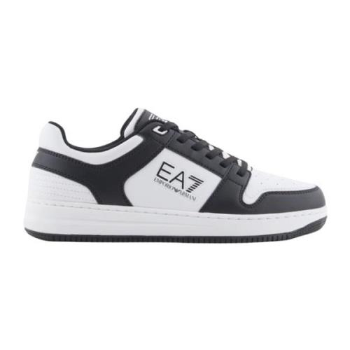 Emporio Armani EA7 Svarta Sneakers Eco Läder Logotyp Black, Herr