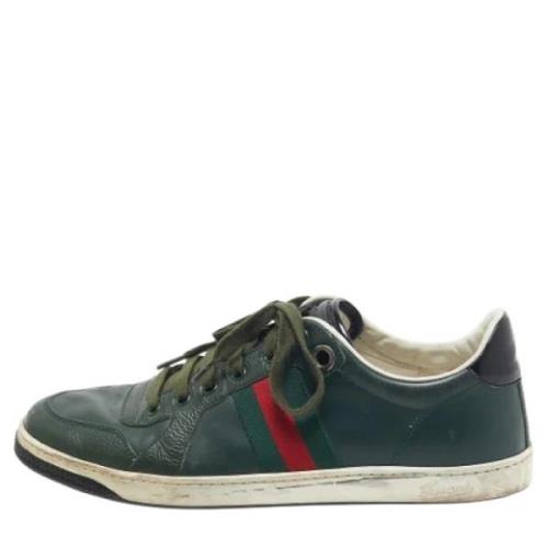 Gucci Vintage Pre-owned Laeder sneakers Green, Herr