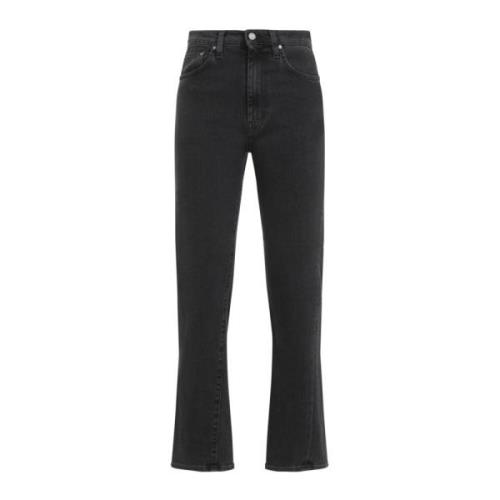 TotêMe Grå Tvättad Twisted Seam Denim Jeans Gray, Dam