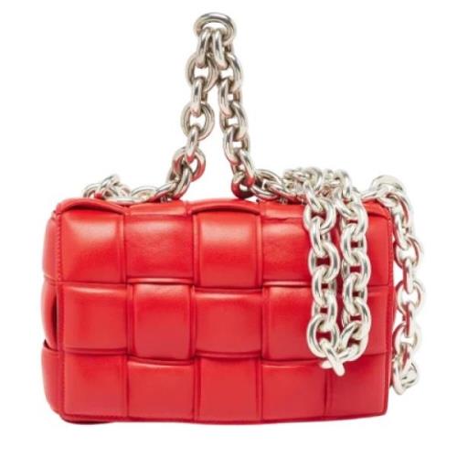 Bottega Veneta Vintage Pre-owned Laeder axelremsvskor Red, Dam