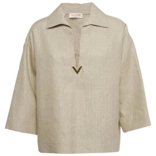 Valentino Vintage Pre-owned Canvas toppar Beige, Dam