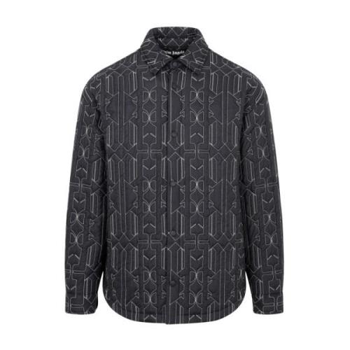 Palm Angels Monogram Quiltad Overskjorta Black, Herr