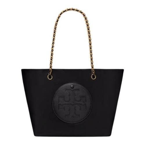 Tory Burch Svart Chain Tote Väska Stilren Black, Dam