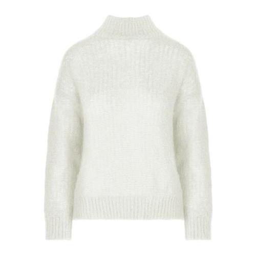 BomBoogie Mohair Blandad Stickad Tröja White, Dam