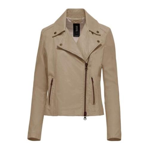 BomBoogie Leather Jackets Beige, Dam