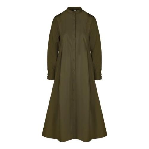 BomBoogie Casual Mandarin Collar Shirt Dress Green, Dam