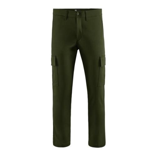 BomBoogie Herr Stretch Bomull Cargo Byxor Green, Herr