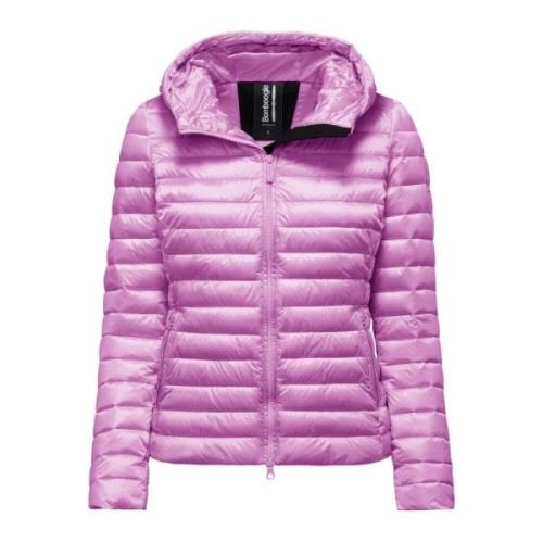 BomBoogie Vadderad jacka med huva i ljus nylon Purple, Dam