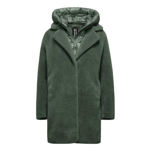 BomBoogie Odessa Overcoat - Fuskpälskappa Green, Dam