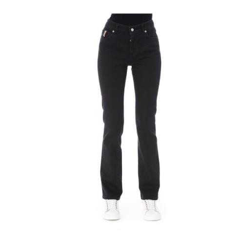 Baldinini Trendiga Jeans med Logoknapp Black, Dam